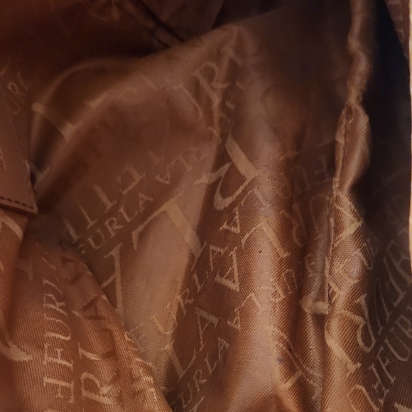 Furla Beige Woven Tote with Tan Leather Trim and Circular Buckle Accent - Picture 9 of 10